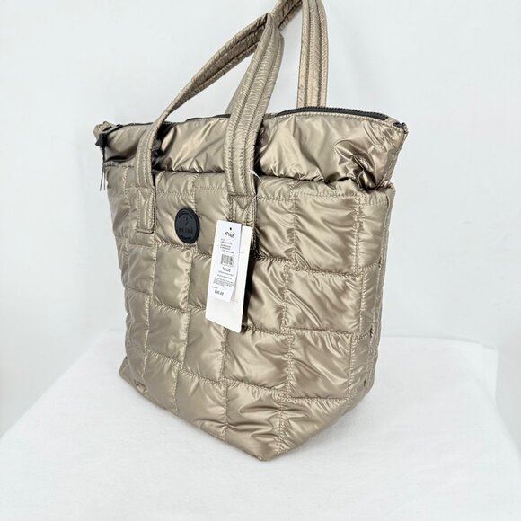 Pajar Canada Women's Pewter Quilted Tote Bag 15x20 Lightweight Zip & Handles NWT - Picture 2 of 13